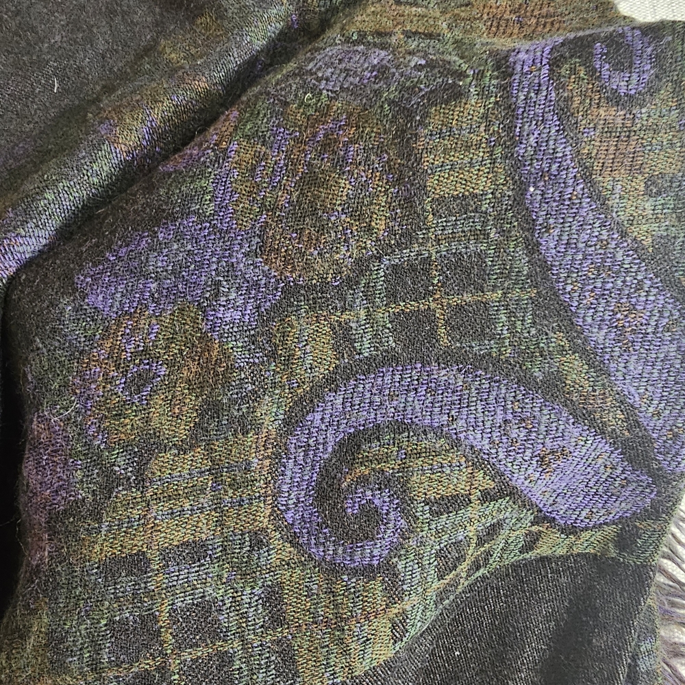 Pierre Balmain Black and Purple Scarf - Picture 3 of 3